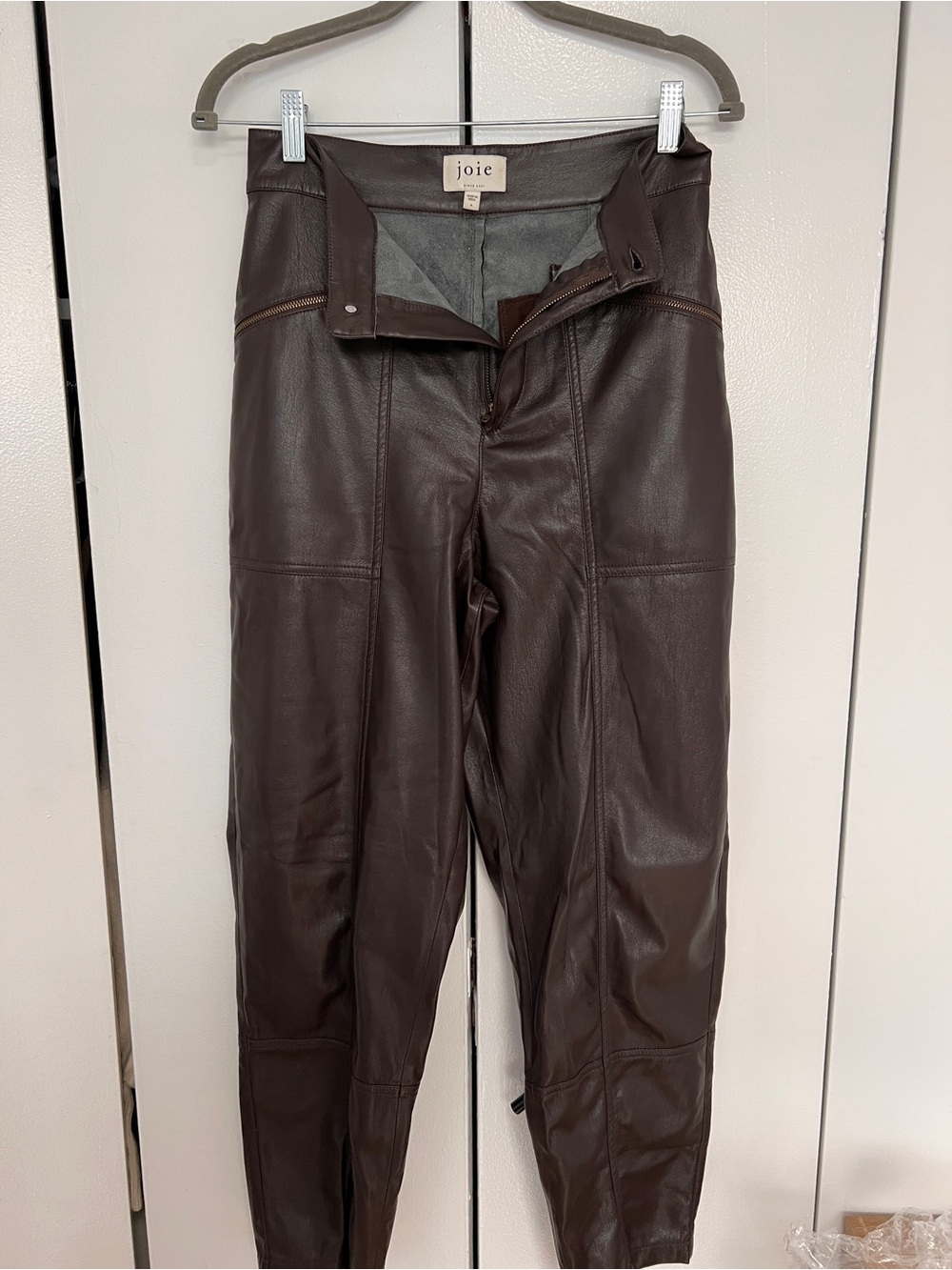 Joie Brown Lambskin leather Pants